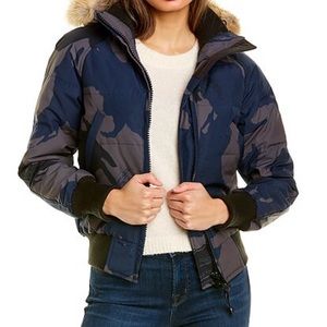 Canada Goose Savona Down Blue Camouflage Bomber Jacket XS
